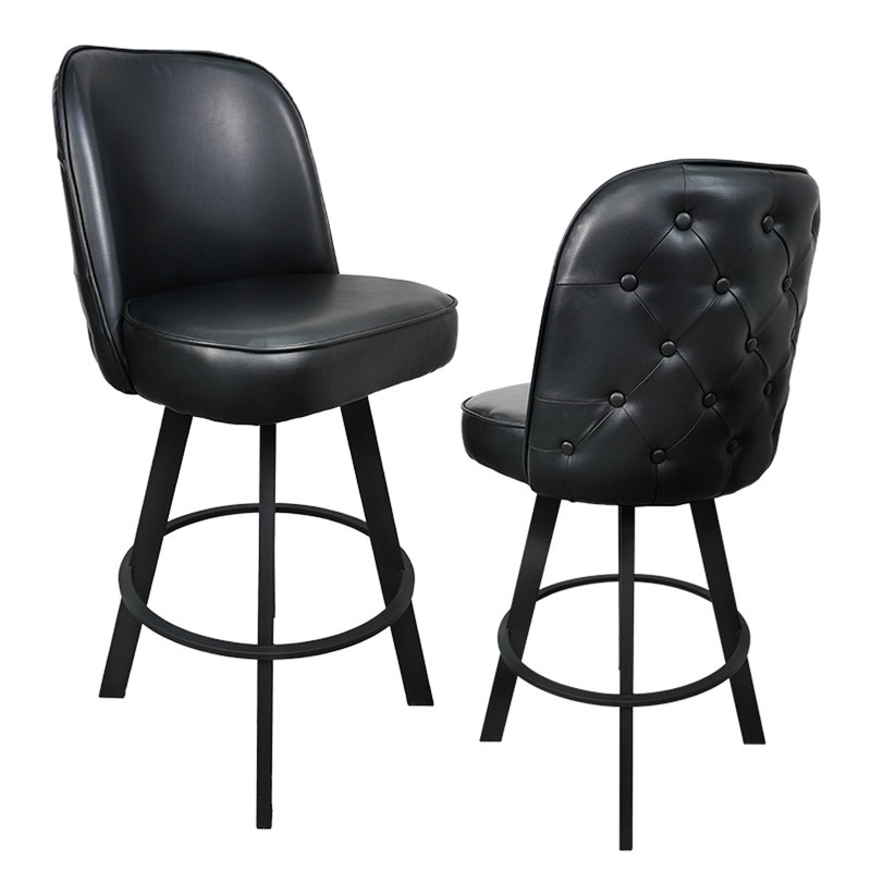 Ensemble de 2 tabourets de bar rotatifs capitonnés à siège baquet avec cadre en métal pour restaurant et café - Assemblage requis