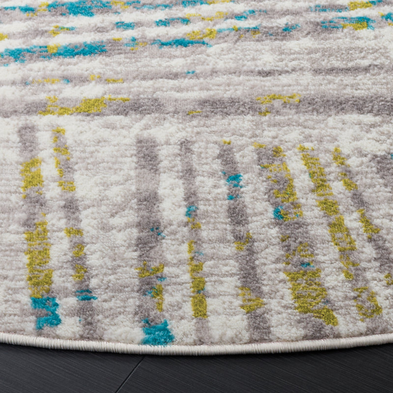 Cosner Skyler Performance Abstract Rug, Round 6'7"
