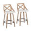 Tabouret de comptoir à hauteur fixe de 26 po avec pieds en bois courbé et repose-pieds rond Dannie-90141463-132717558-90141464
