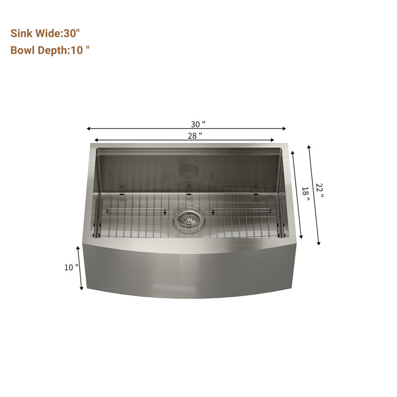 30" L x 22" W Apron Farmhouse Kitchen Sink with Faucet Included, Matte Black