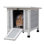 Outdoor Weatherproof Cat & Rabbit Hutch with Removable Ramp for Chickens, Ducks, Small Pets - Gray