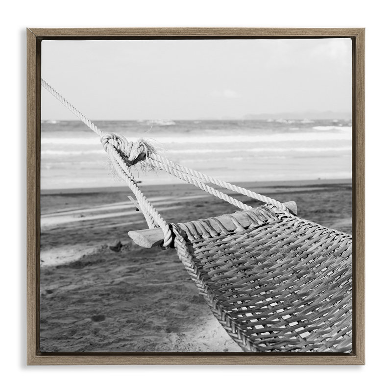  «Hammock Lounging» par Shore, art mural encadré flottant par LSR Design Studio, H 18 po x l 18 po