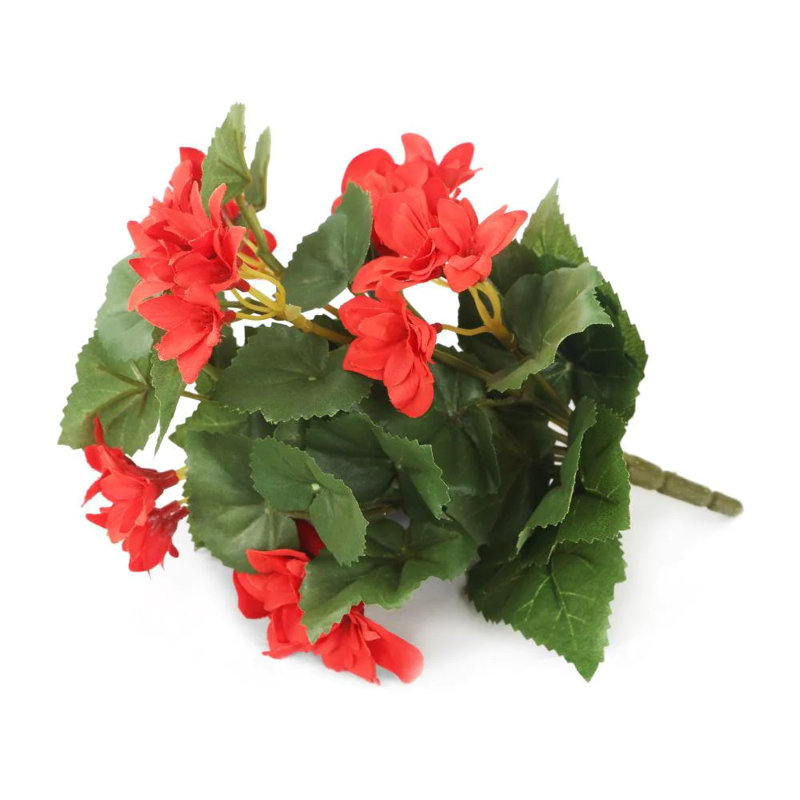 Faux Silk Peony Arrangement in Vase, Red, 10cm H x 10cm W x 10cm D