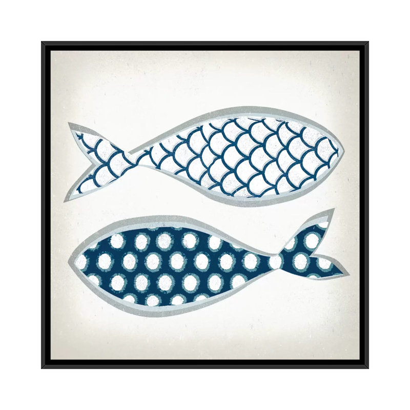 Fish Patterns II by Tandi Venter - Gallery-Wrapped Canvas Giclée, 12" H x 12" W x 1.5" D, No Mat, Black Framed Canvas