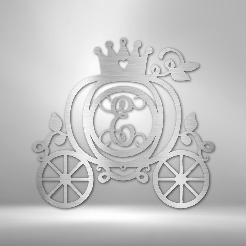 Monogramme personnalisé en acier avec monogramme, Argent argent, H 14,25 po x l 14,5 po x P 0,5 po, Oui