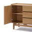 Oak Finish Manufactured Wood 55-Inch Wide Sideboard Cabinet with 3-Drawers