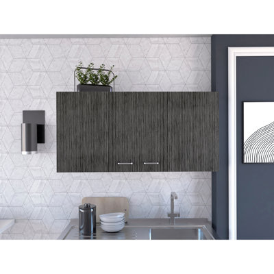 Armoire murale Napoles, deux tablettes, double porte - blanc / gris clair
