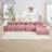 4-Seat L-Shaped Modular Sofa With High-Resilience Sponge, Anti-Slip Design, And Extra-Wide Curved Armrests For Living Rooms And Studies, Pink-193283399-193283397