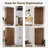 George Oliver 71" Tall Storage Cabinet, Accent Cabinet With Adjustable Shelves & Fluted Panel Design, Cupboard With 3 Drawers 2 Doors, Storage Cabinet Pantry Organizers For Living Room-1051456188