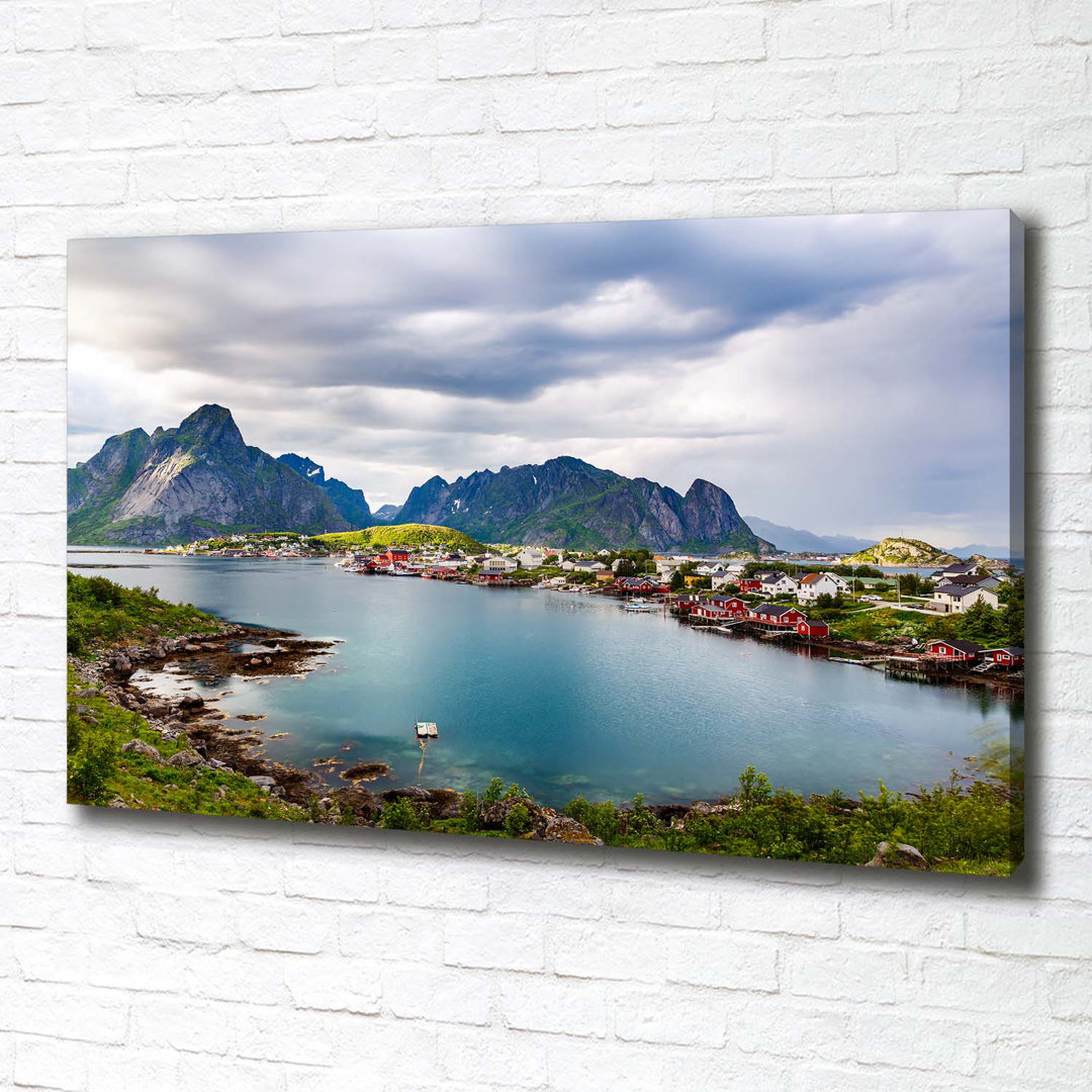 Leinwanddruck - Wandkunst - Drucke auf Leinwand - 100X70 Bildmotiv: Lofoten in Norwegen