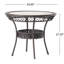 Table de patio en fer de 34 po, surface en verre transparent, compartiment de rangement sous la table, construction extérieure, facile à nettoyer, avec option panier