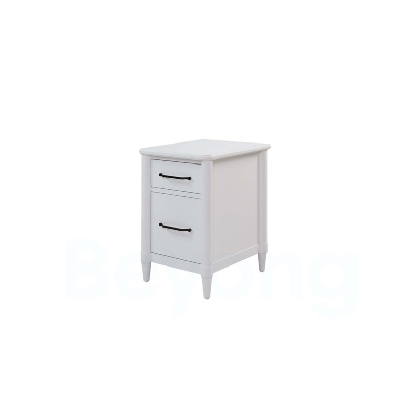 2 Drawer Filing Cabinet - White, White