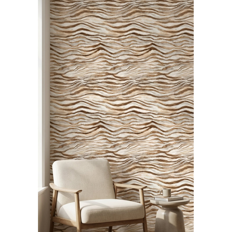 Abstract Pattern Wallpaper Brown Cream Wall Mural
