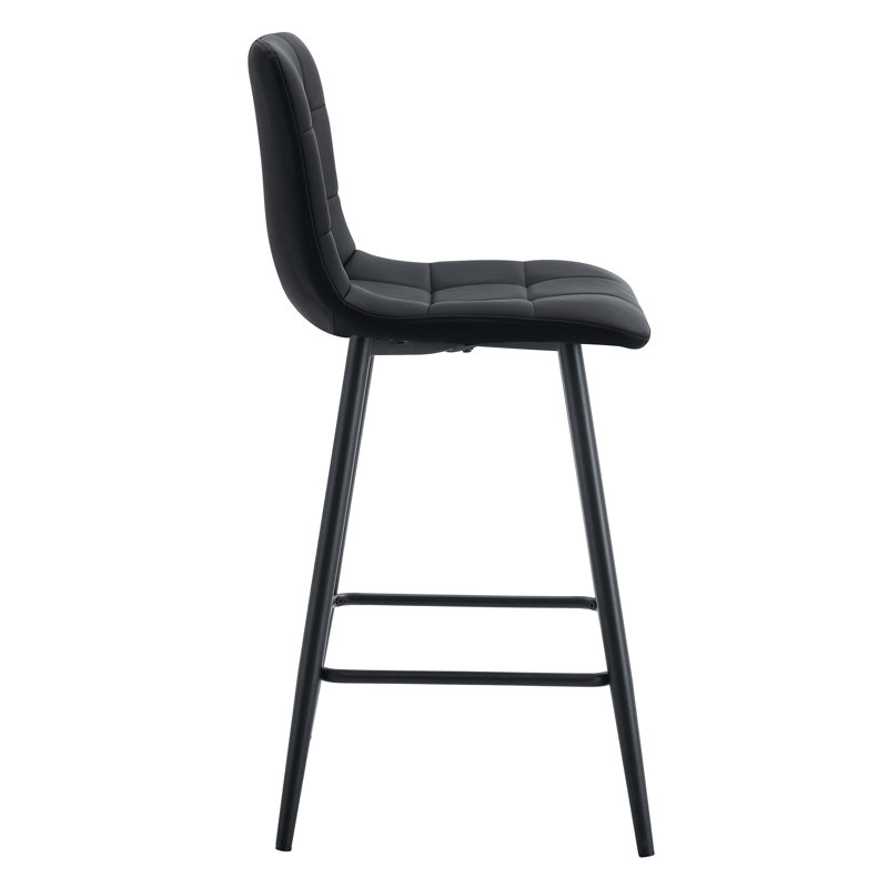 Chaise de bar noire en deux, imperméable et confortable pour une utilisation à long terme, facile à nettoyer, ergonomique