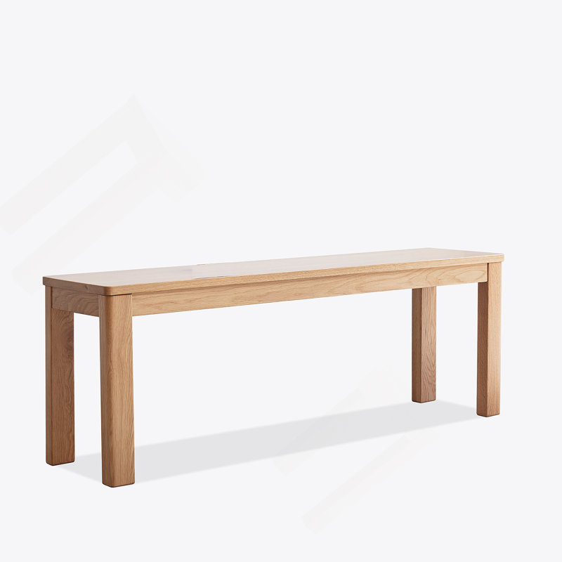 Banc de salle à manger en bois de chêne naturel avec structure en métal pour le salon et la cuisine
