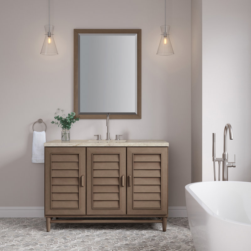 Portland 48'' W Single Vanity, Whitewashed Walnut, Widespread, Tajnar Eclos