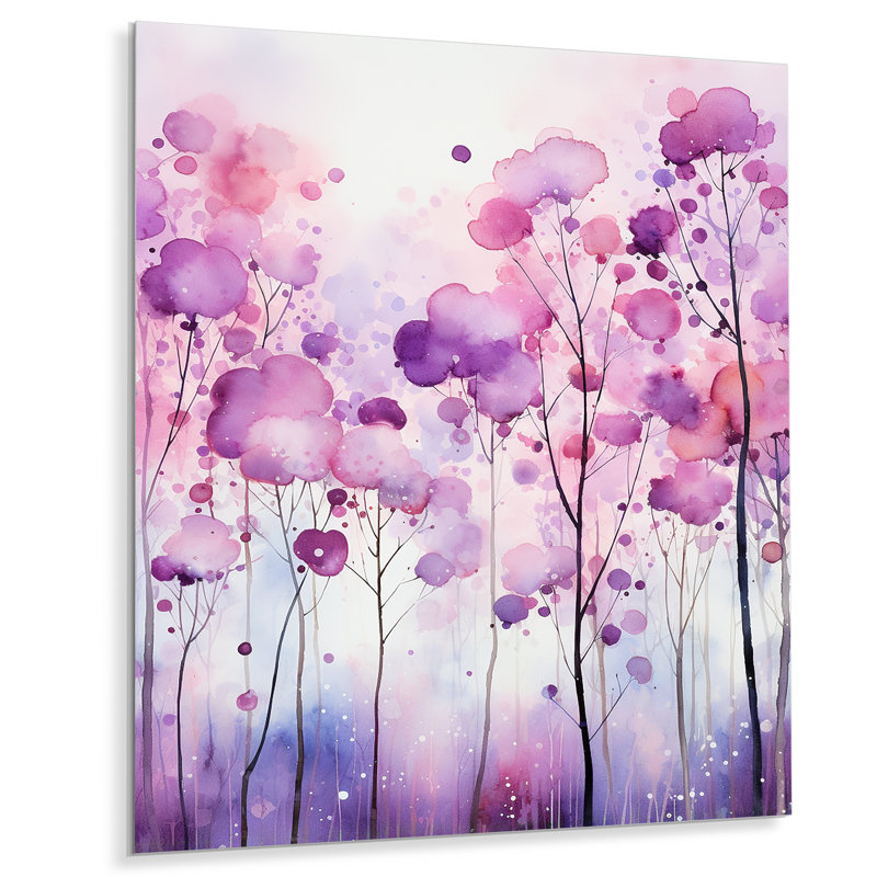 «Mauve Boho Flowers Explosion», art mural géométrique en métal, H 20 po x l 12 po x P 1 po
