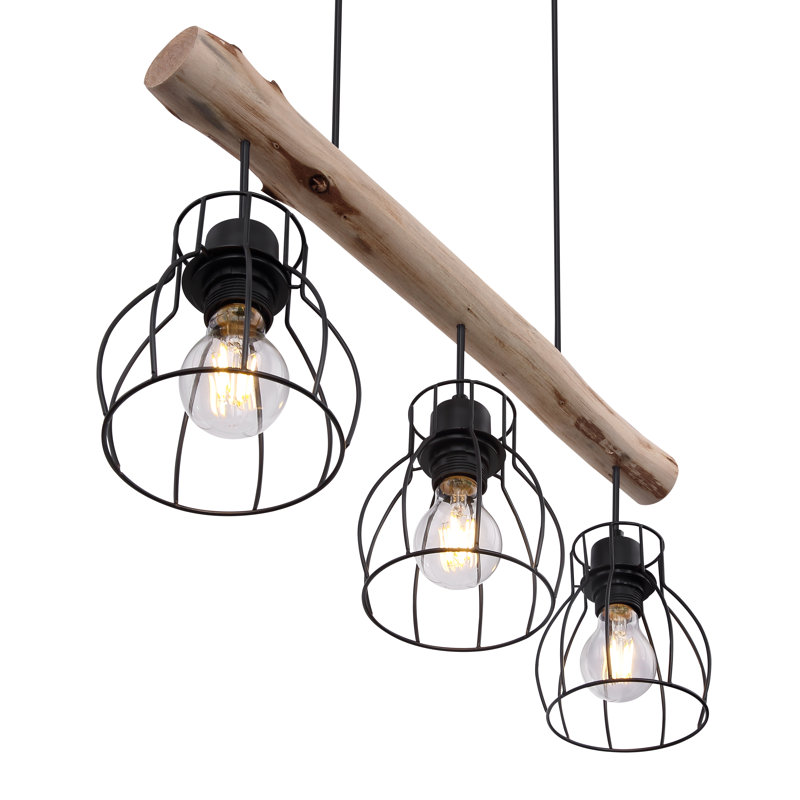 Cherita 3 - Light Black/Natural Kitchen Island Pendant