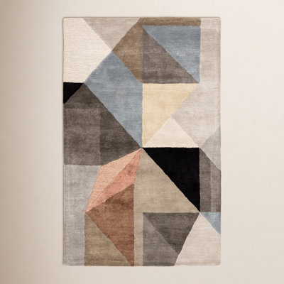 Ruben Black Tuscany Hand-Tufted Geometric Rug