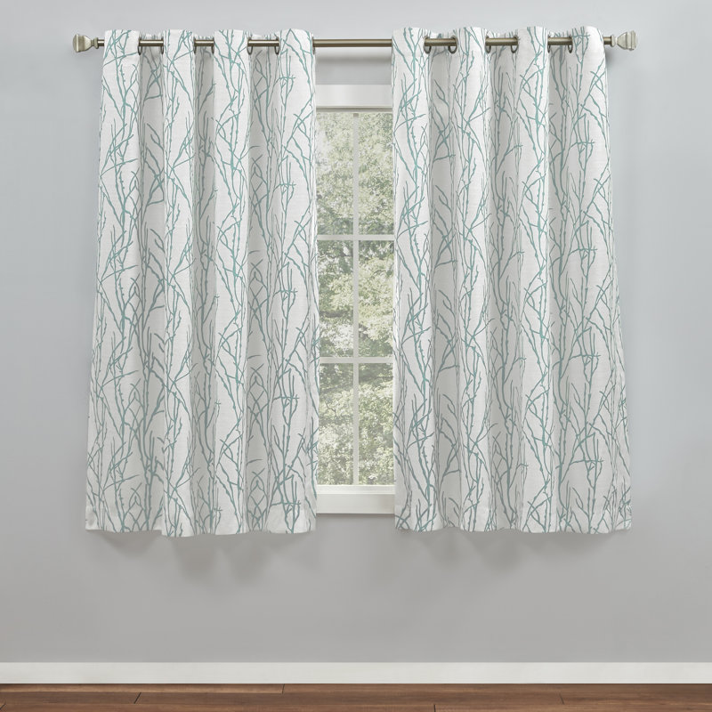 Ensemble de 2 rideaux à motif de lin uni Town & Country Country Sohome Willow, L 54 po x L 63 po, Menthe