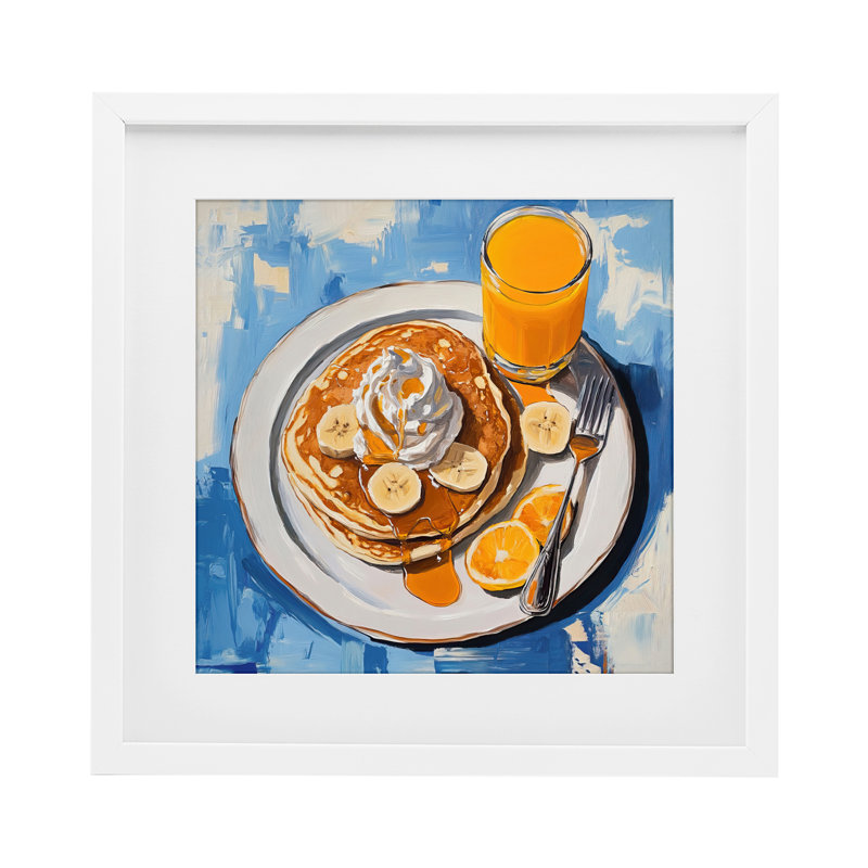 «Banana Bliss Sunshine», reproduction sous verre encadrée, design par Tina LeCour, Cadre blanc côtier, H 16 po x l 16 po