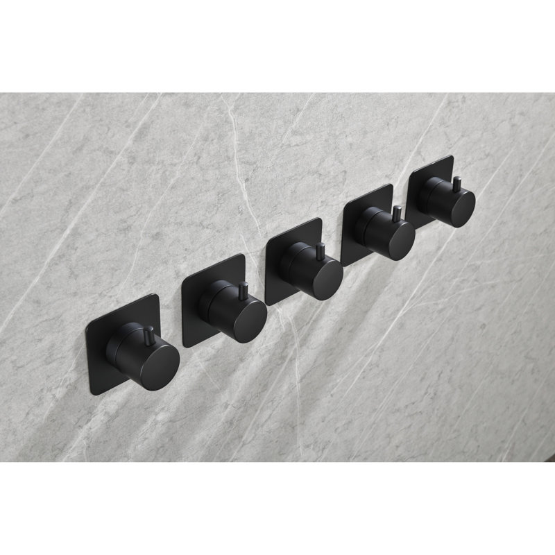 3/4" Cast Metal Volume Control - Extra High Flow Master Shower, Matt Black, Brass, Adjustable Valve Handle, Corrosion Resistance, Rust Proof, Simple Installation Method Shower Master, Handle Valve,