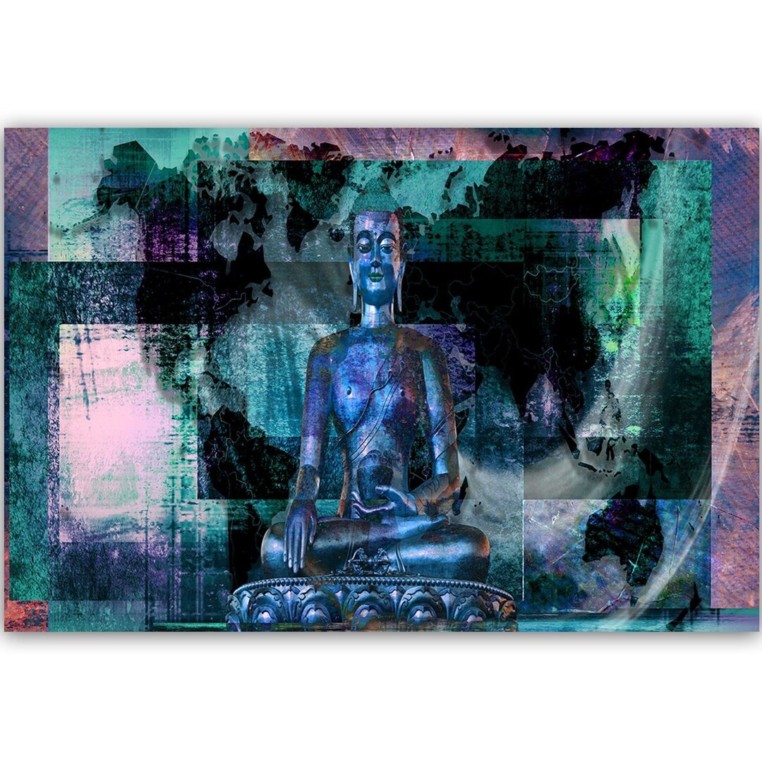 Leinwandbild Buddha auf abstraktem Hintergrund 2