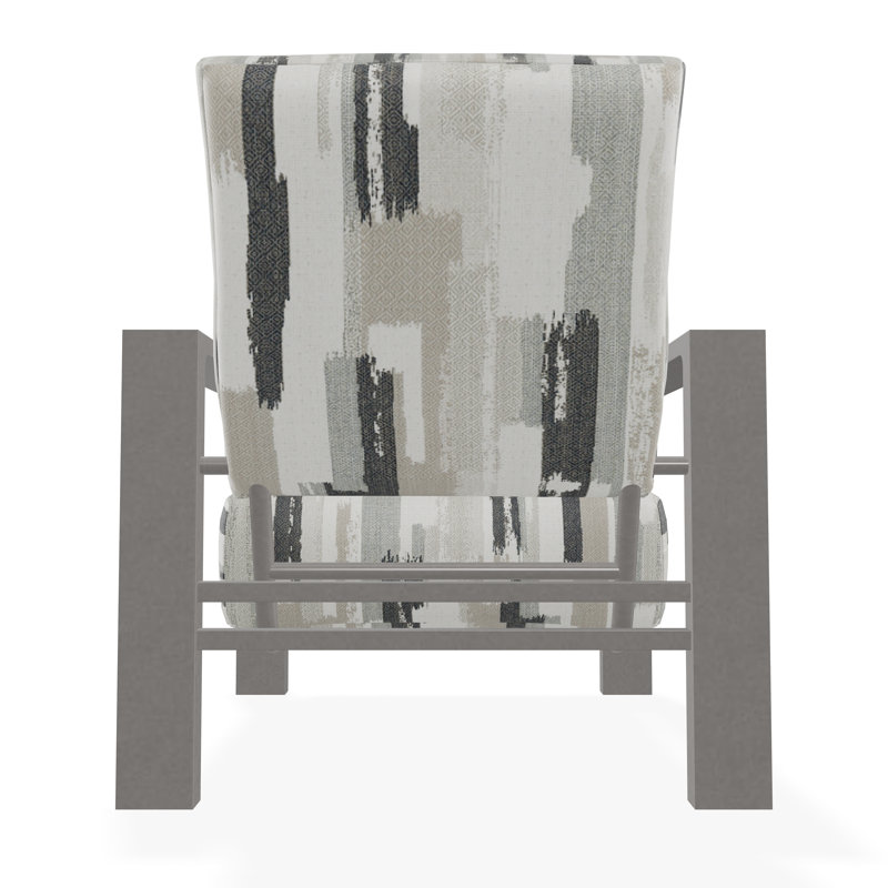 Larssen Deep Seating Cushion Arm Chair, Warm Gray, Dreamscape Seaglass