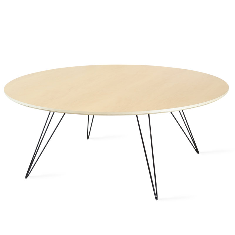 Table basse Williams, H 18 po x l 54 po x P 46 po, Noir, Érable