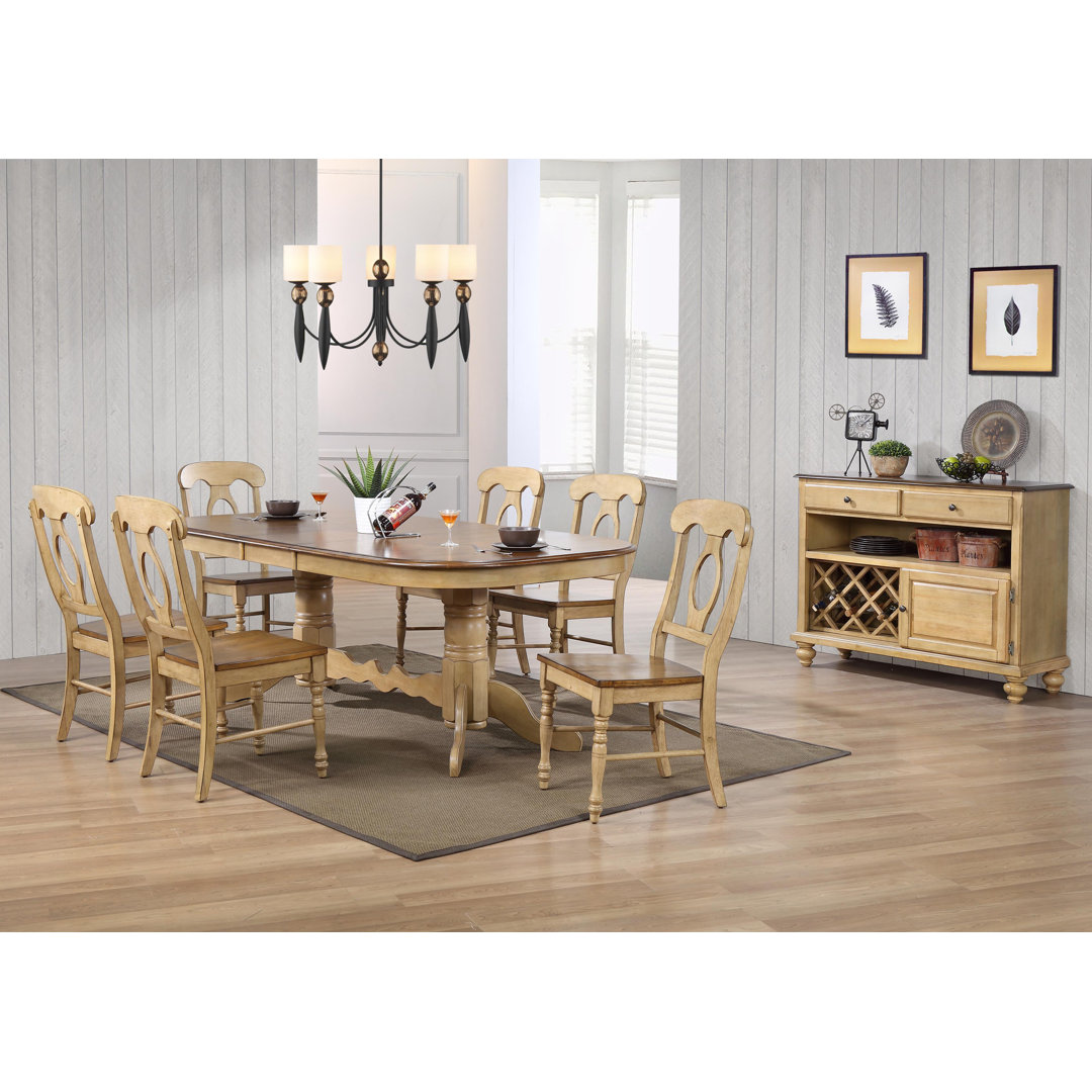 Huerfano Valley Solid Wood Top Trestle Dining Set Loon Peak®