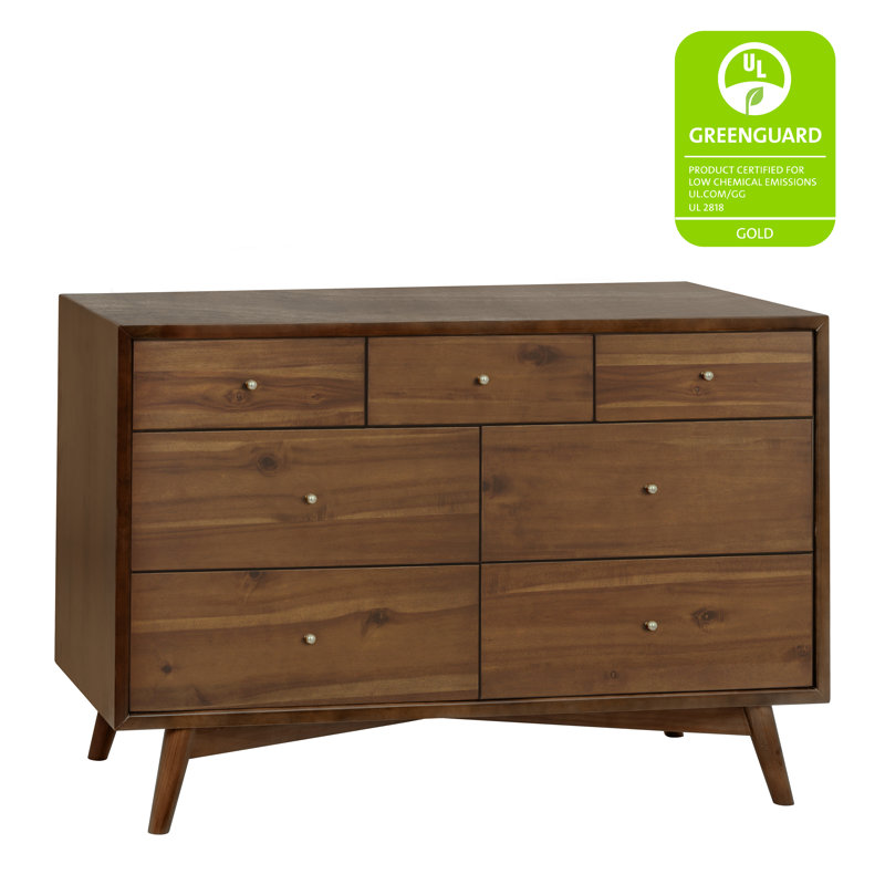 Palma 7-Drawer Assembled Double Dresser, Natural Walnut