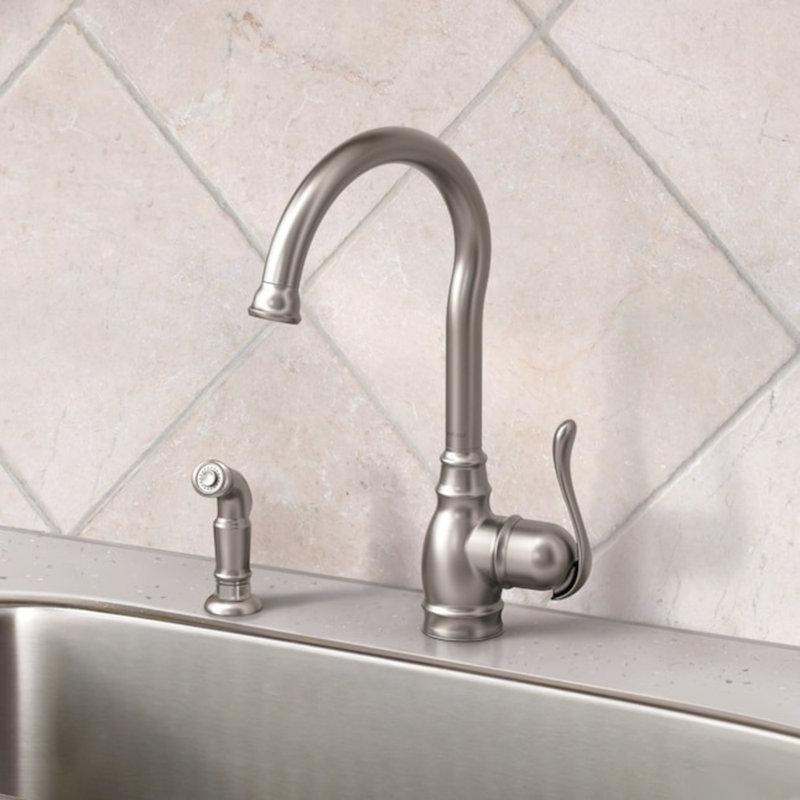 Moen Anabelle Single Handle Kitchen Faucet with Side Spray &amp; Reviews ...