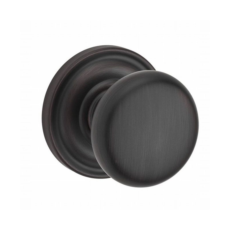 Round Double Dummy Door Knob with Traditional Round Rose, Venetian Bronze