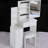 Small Space Left Bedside Vanity Cabinet With Cushioned Stool, Extra Large Sliding Mirror, Multi-Layered Storage, Modern White Dresser For Areas Table Tiny Spaces, Padded Seat & Multi-Layer Compact-443892305