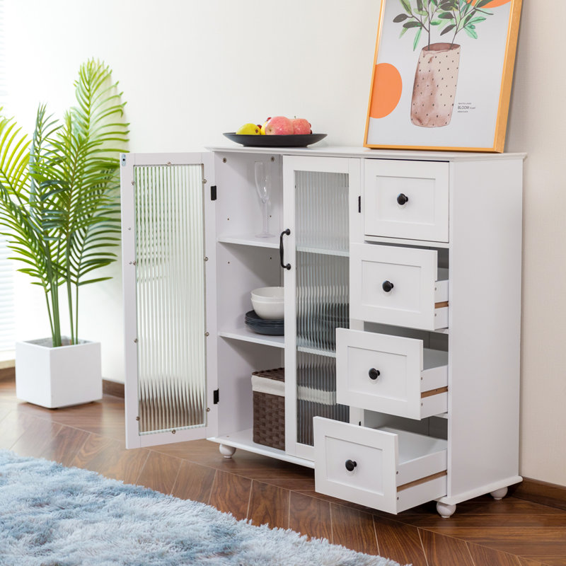 Buffet 4 tiroirs Ardizzone, Blanc