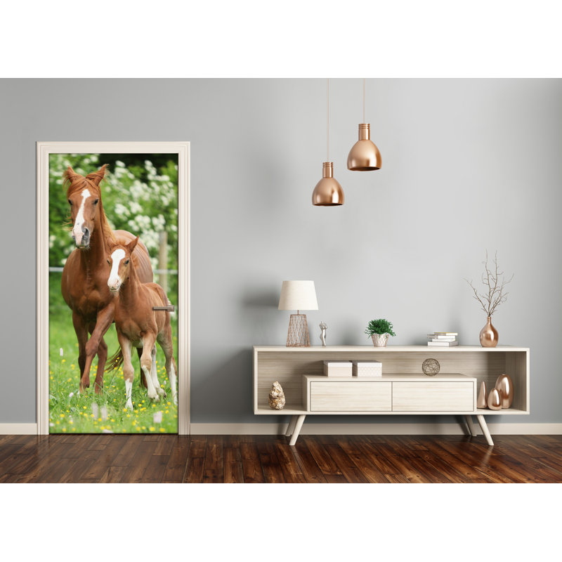 Mare And Foal Door Decal