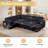 118" U-Shaped Pull Out Sleeper Sofa Bed 4 Piece Corduroy Modular Sectional Convertible Couch With Corner & Storage Chaise & Armrest Cabinet-778696409