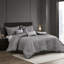 Édredon très grand 7 pièces gris - conception diagonale pour un look sophistiqué, un luxe chatoyant, un rembourrage toutes saisons, un design, une jupe de lit de 15 pouces, des coussins de couleur assortie, un standard moderne de transitionnel de 100-121170001