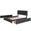 2 Drawers & 1 Twin Xl Trundle Upholstered Platform Bed, Queen Size - Dark Grey And Offers A Stylish Practical Bedroom Solution
