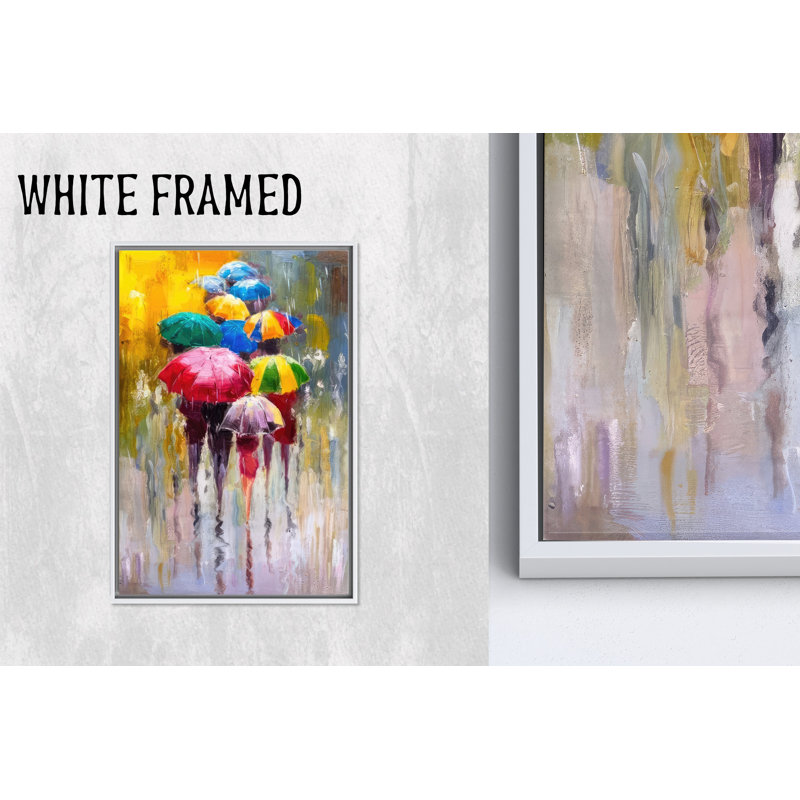 Impression sur toile Elegant Day Rainy Day: Modern Home Wall Decor, 1P WhiteFramedCanves