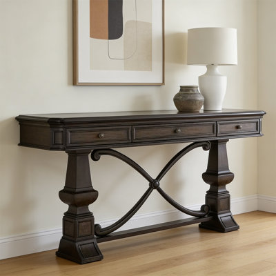 American-style country carved console table
