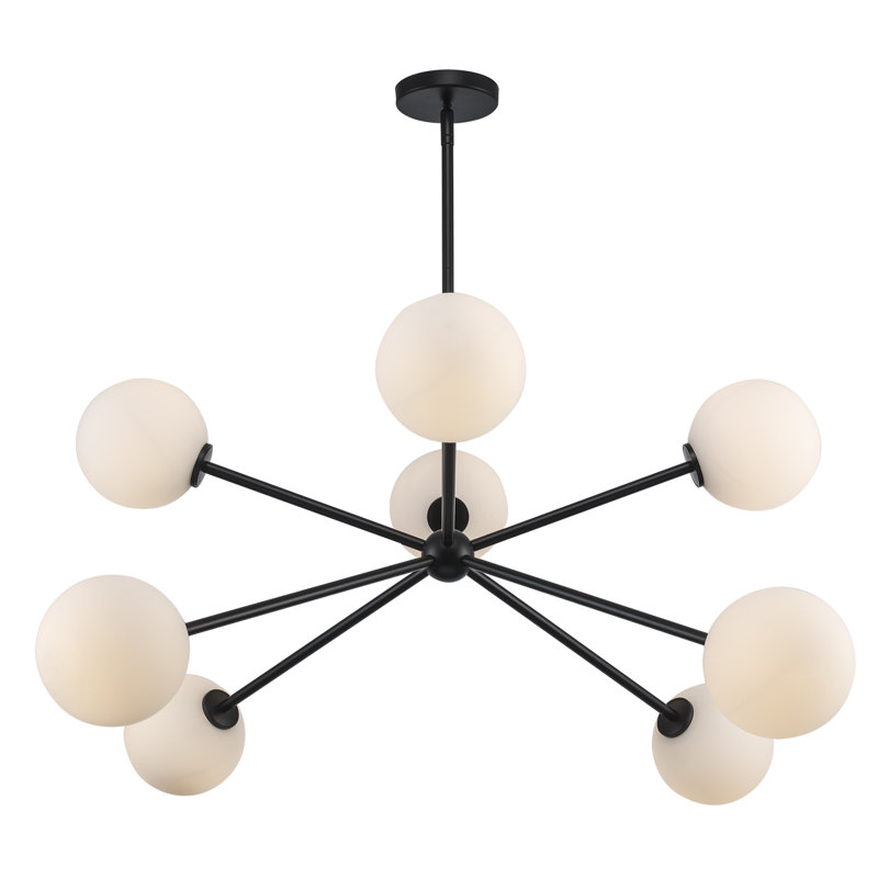 Luminaire suspendu Spoutnik à 8 lumières Orabell, Noir