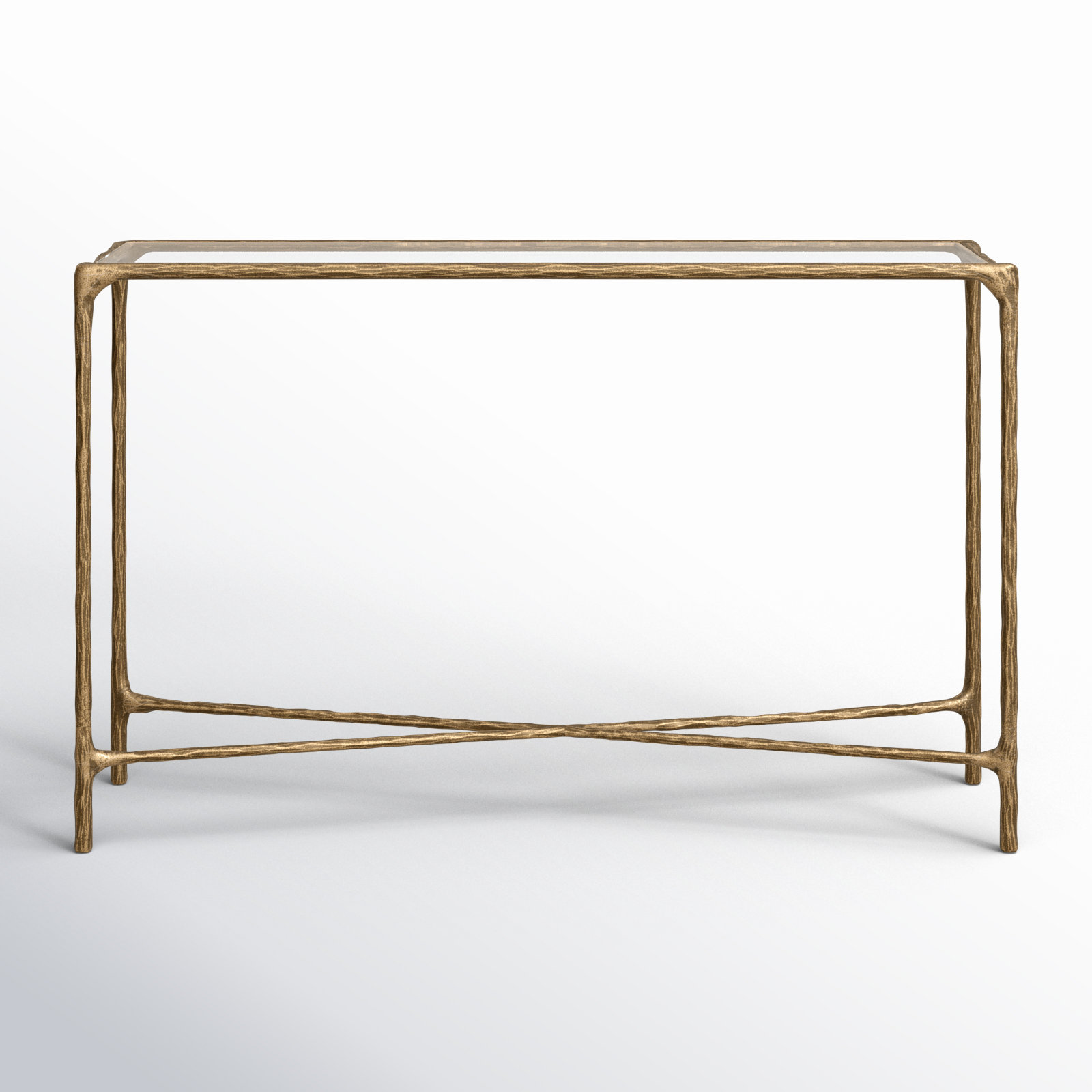 Evelynn 48'' Console Table, Brass, Clear