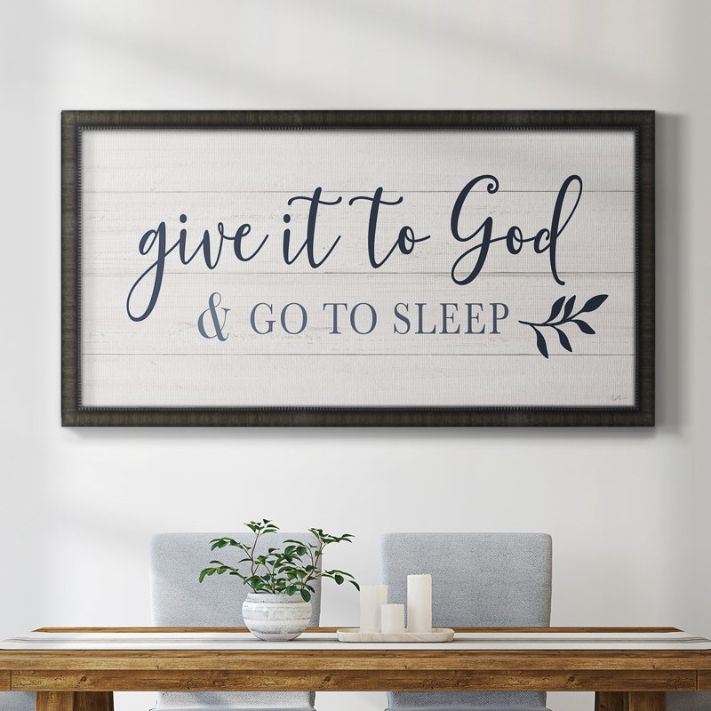 " Give It To God ", Picture Framed Canvas, 21" H x 37" W, Black