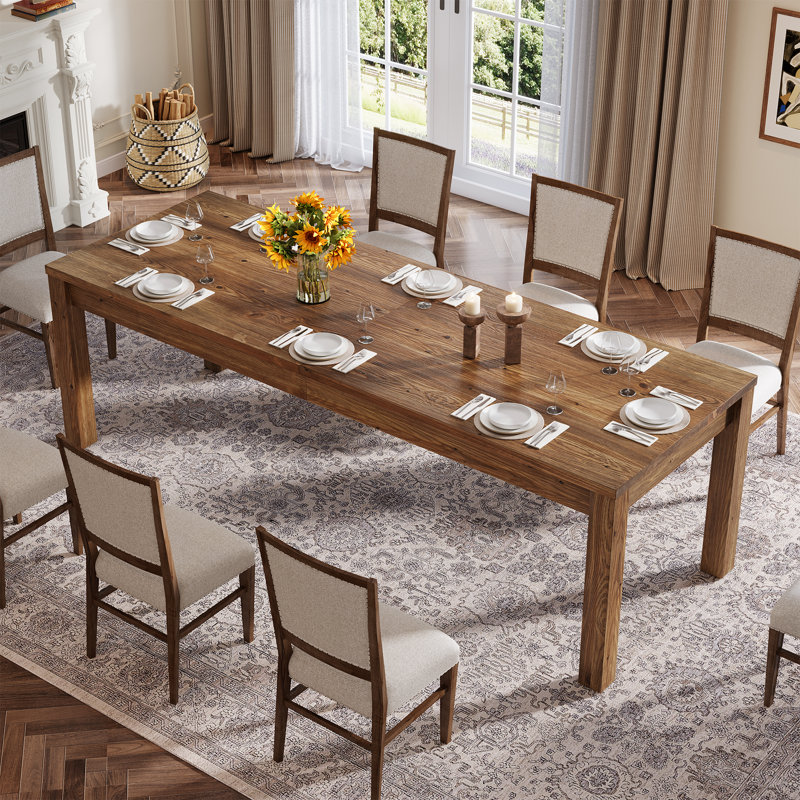 Solid Wood Dining Table, Brown