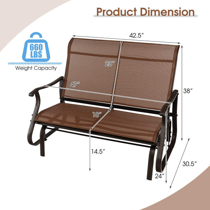 Chaise berçante d'extérieur en métal Wondell