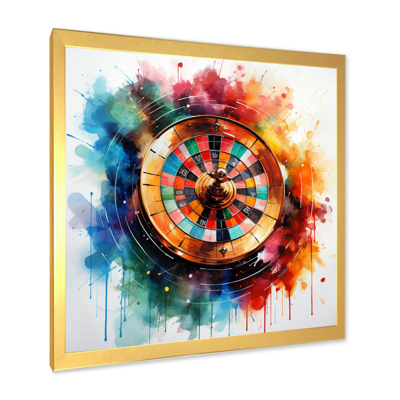 «Casino Royale Roulette VI», reproduction sur toile, H 16 po x l 16 po x P 1 po, Cadre doré à une seule photo