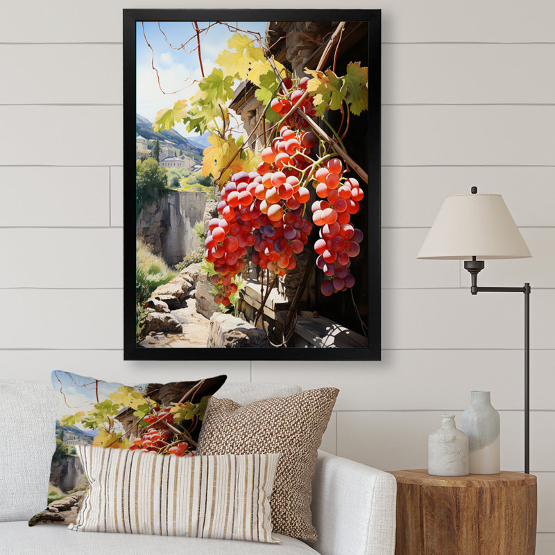 Impression sur toile, "Pink Vineyard", H 40 po x l 30 po x P 1,5 po, Cadre photo noir simple