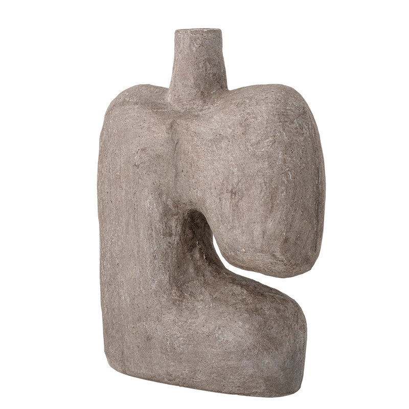 Vase de table en grès 14 "Amador, Gris