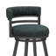 Tabouret de bar pivotant Olney à dossier incurvé et revêtement en tissu, hauteur comptoir ou bar-587578509-587578546